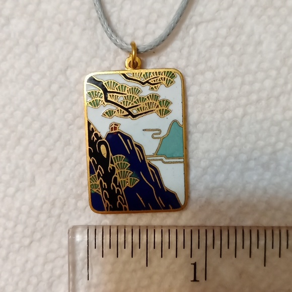 *3/$20* New Cloisonne Pendant choker corded necklace vintage - Picture 7 of 8